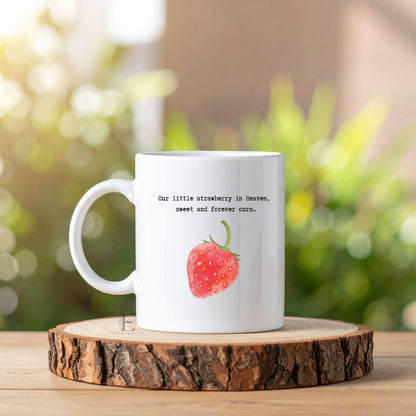 Pregnancy Loss Memorial Mug Personalized Keepsake with Fruit Size Baby Illustration