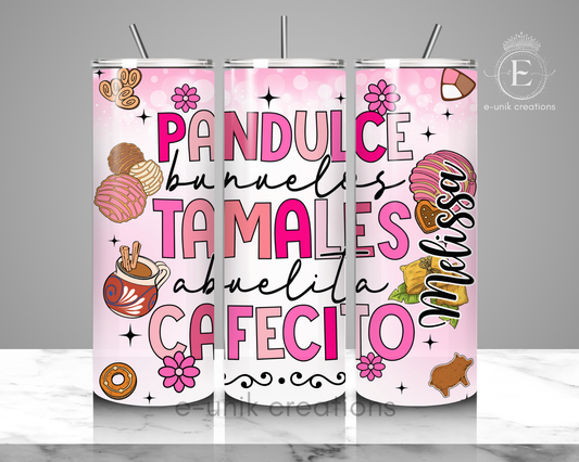 Mexican Pan Dulce Personalized Skinny Tumbler 20oz