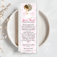 Load image into Gallery viewer, Girl Pink First Communion Bookmark Prayer
