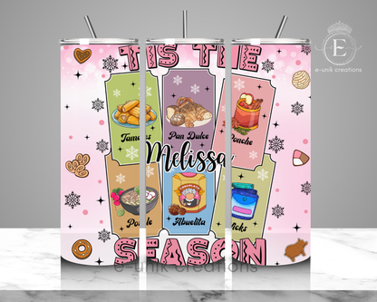 Tis The Season Personalized Skinny Tumbler 20oz