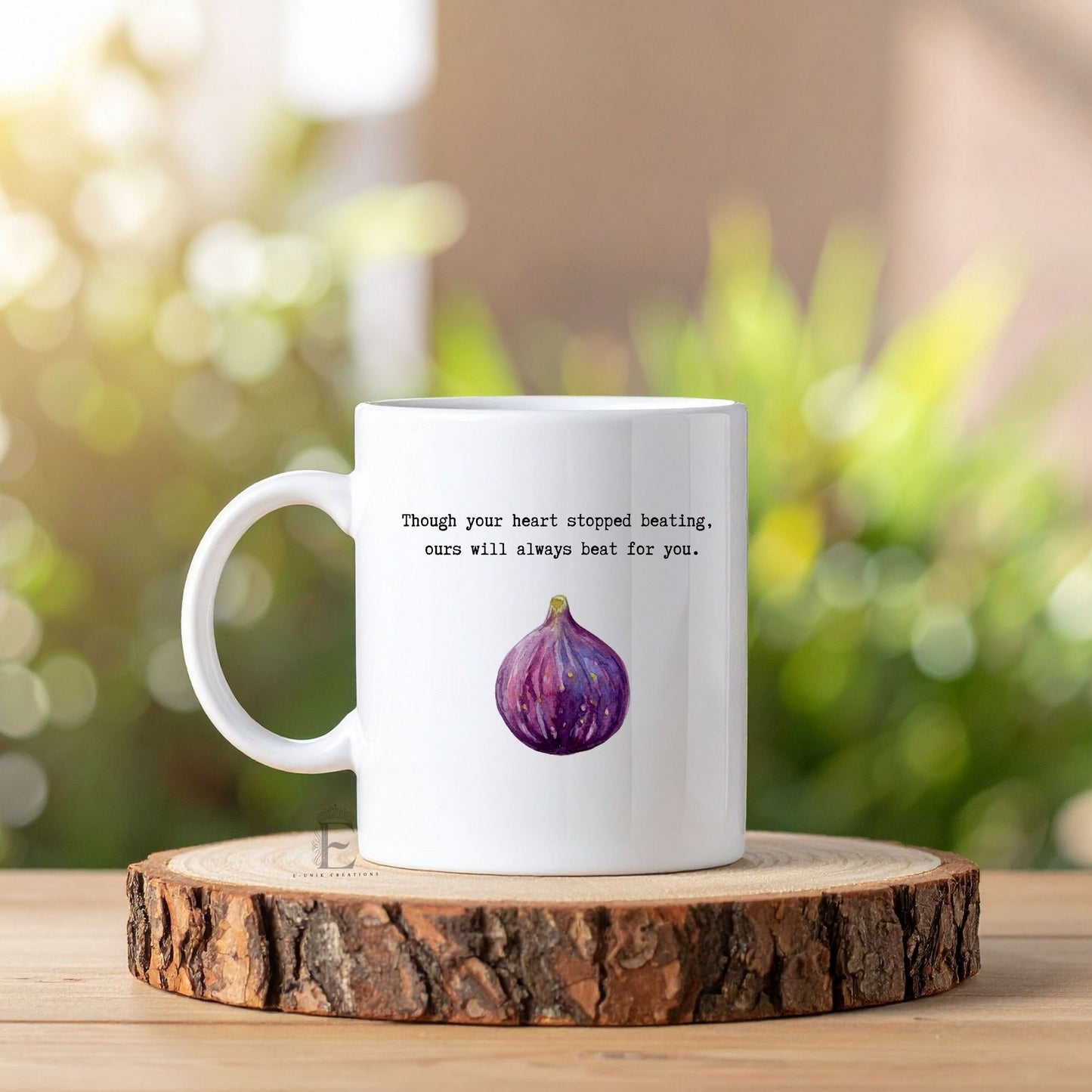 Pregnancy Loss Memorial Mug Personalized Keepsake with Fruit Size Baby Illustration