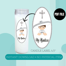 Load image into Gallery viewer, Silver Charrito Oval Candle Labels
