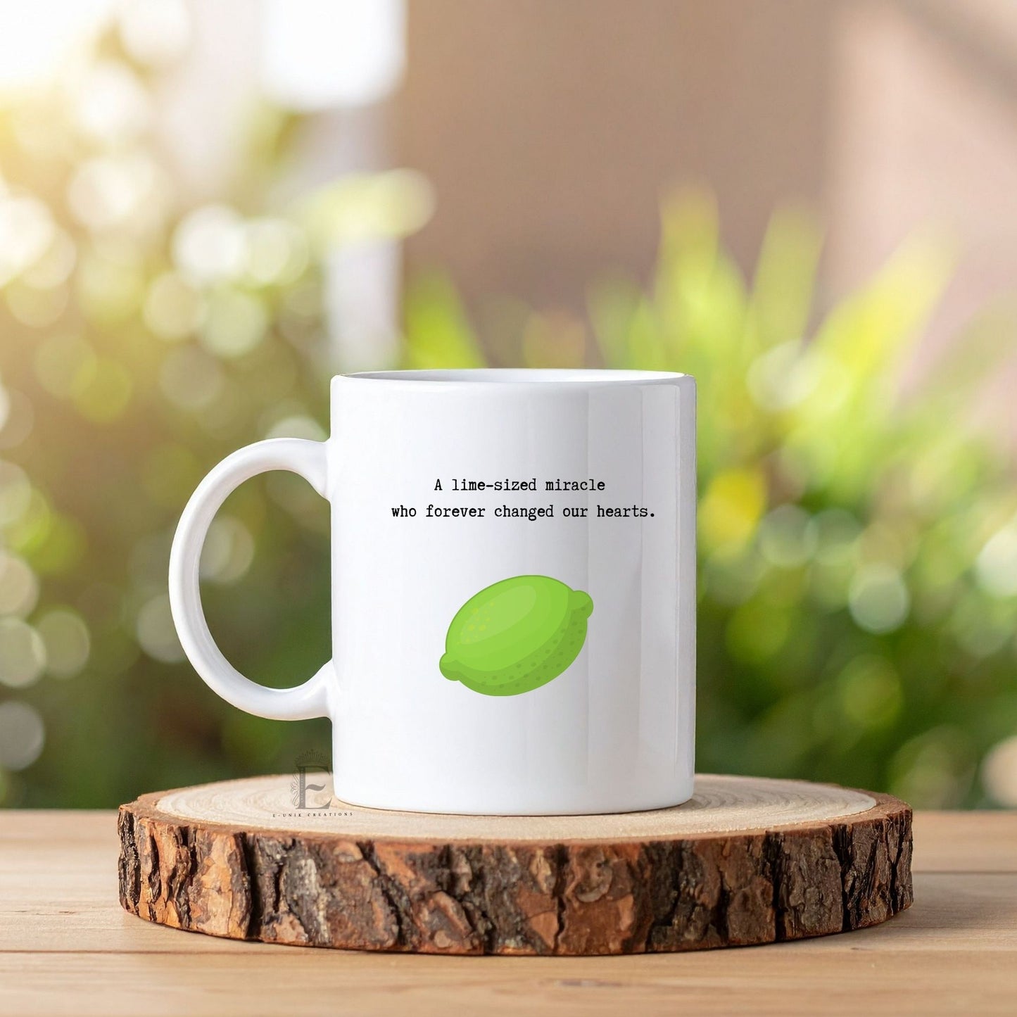 Pregnancy Loss Memorial Mug Personalized Keepsake with Fruit Size Baby Illustration