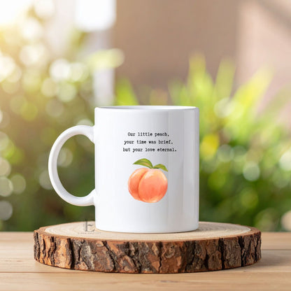 Pregnancy Loss Memorial Mug Personalized Keepsake with Fruit Size Baby Illustration