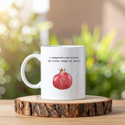 Pregnancy Loss Memorial Mug Personalized Keepsake with Fruit Size Baby Illustration