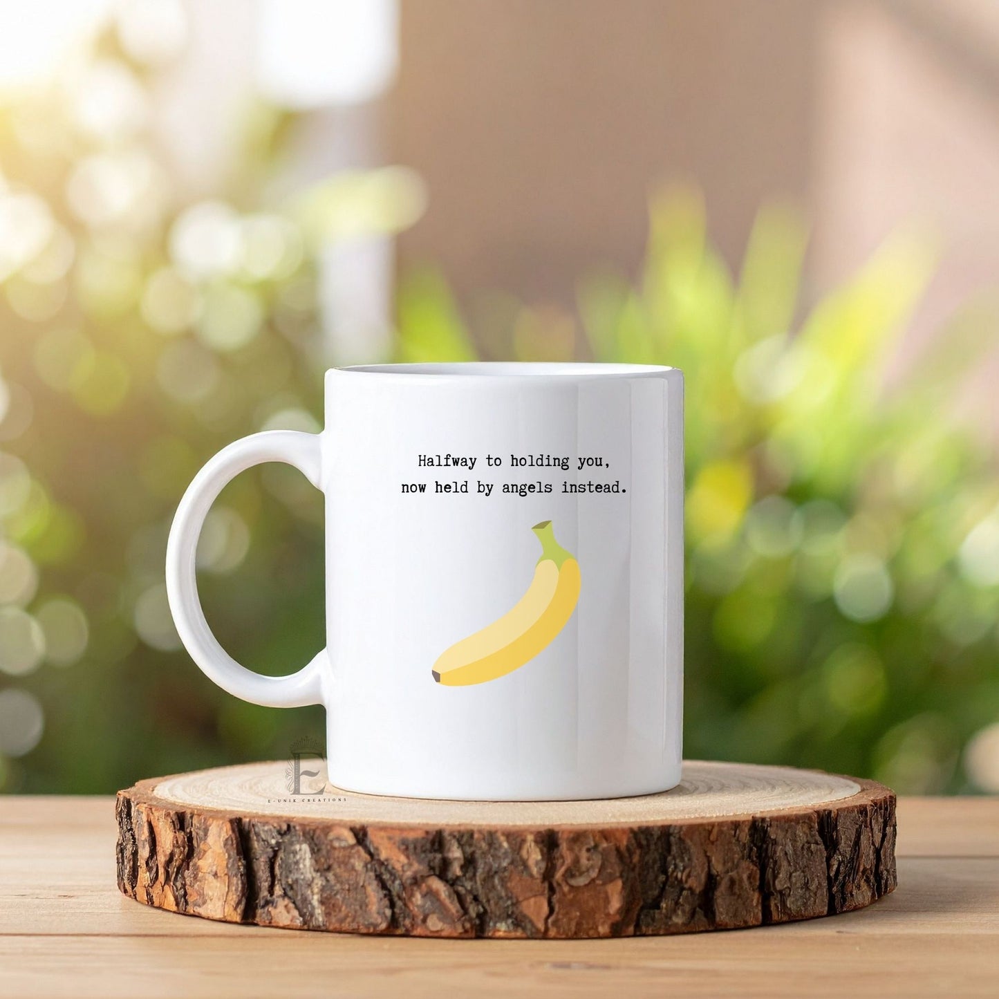 Pregnancy Loss Memorial Mug Personalized Keepsake with Fruit Size Baby Illustration