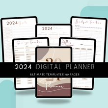 Load image into Gallery viewer, 2024 Digital Portrait Planner, Hyperlinked Planner for GoodNotes, Xodo, Notability Neutral Modern Color
