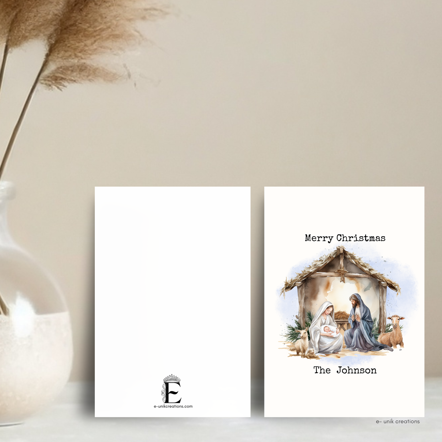 Nativity Scene Christmas Greeting Card