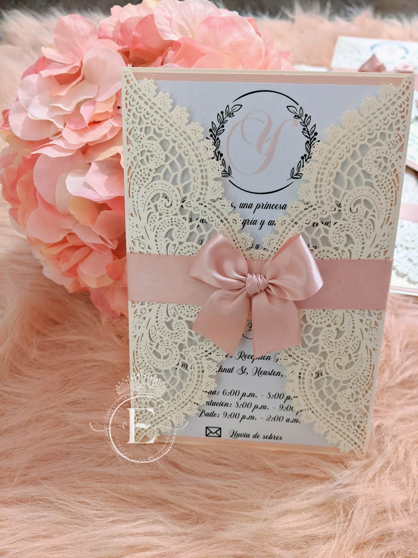 Blush Elegant Lace Invitation