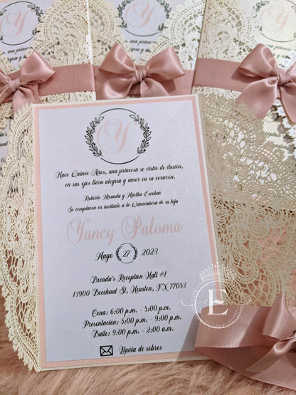 Blush Elegant Lace Invitation