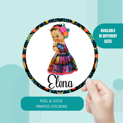 Chiapaneca Mexican Girl Stickers