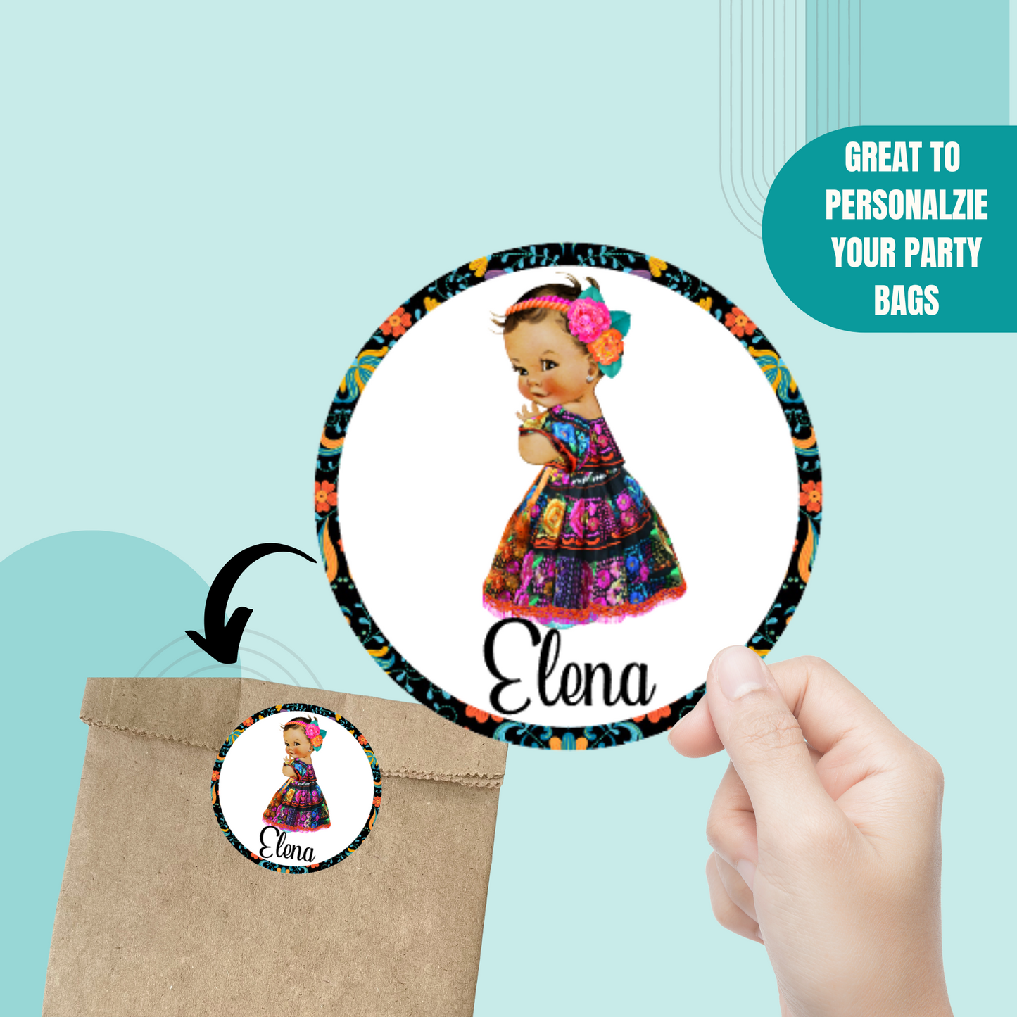 Chiapaneca Mexican Girl Stickers