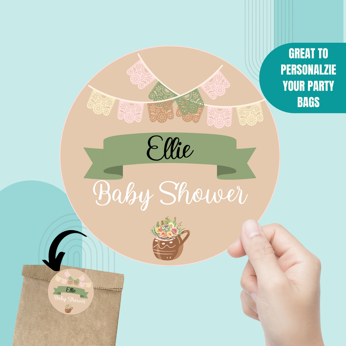 Cielito Lindo Baby Shower Stickers