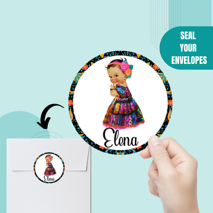 Chiapaneca Mexican Girl Stickers