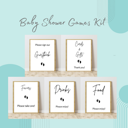 Minimalist Baby Shower Games Bundle