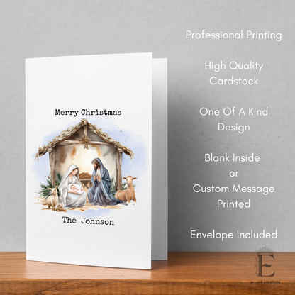 Nativity Scene Christmas Greeting Card