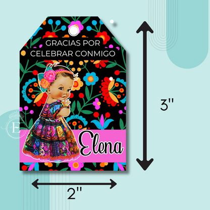 Chiapaneca Mexican Girl Part Tags. 24pcs