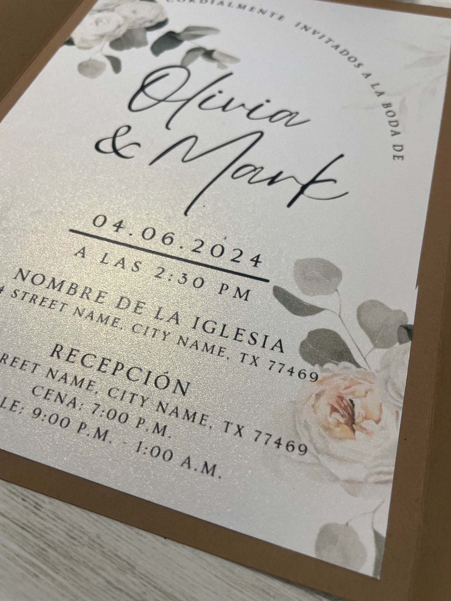 Rustic Floral Wedding Invitation