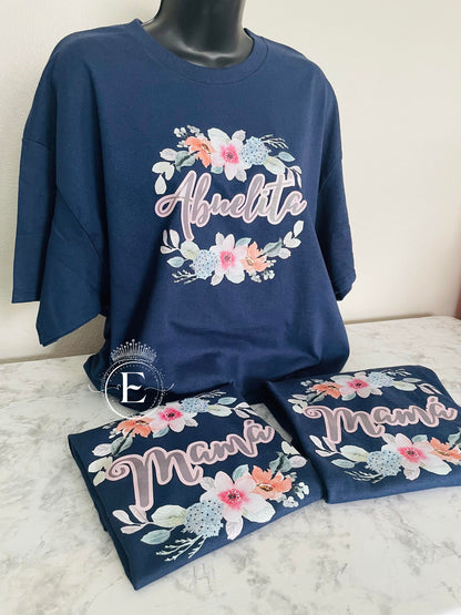 Mamá Floral Navy T-shirt
