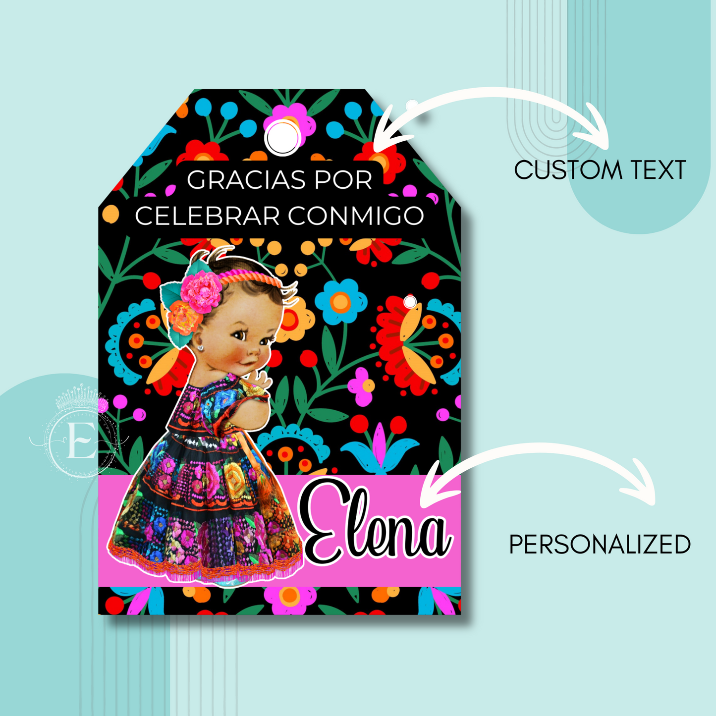 Chiapaneca Mexican Girl Part Tags. 24pcs