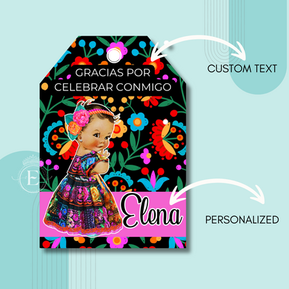 Chiapaneca Mexican Girl Part Tags. 24pcs