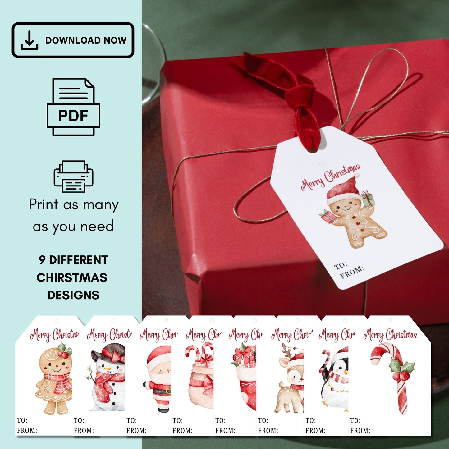 Christmas Tags Printable Template
