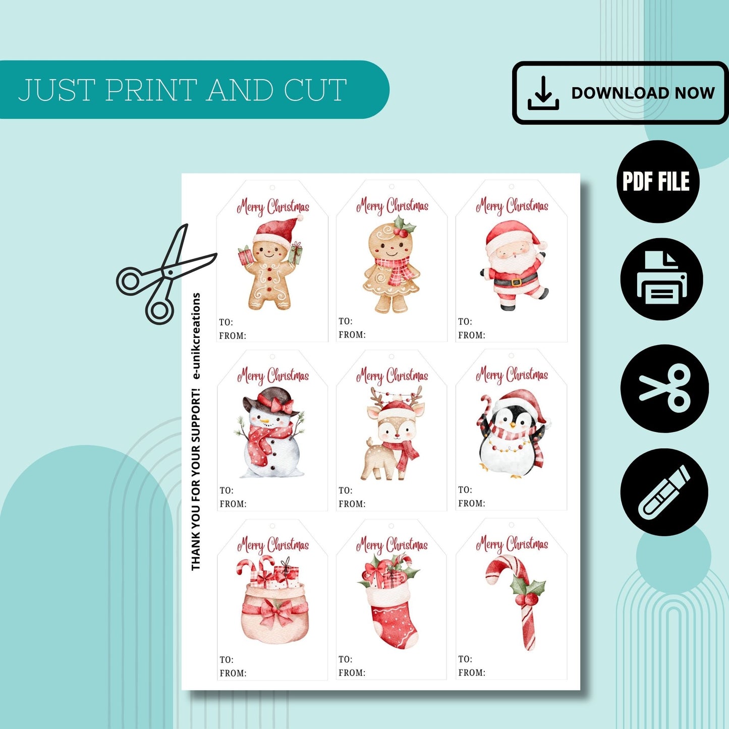 Christmas Tags Printable Template