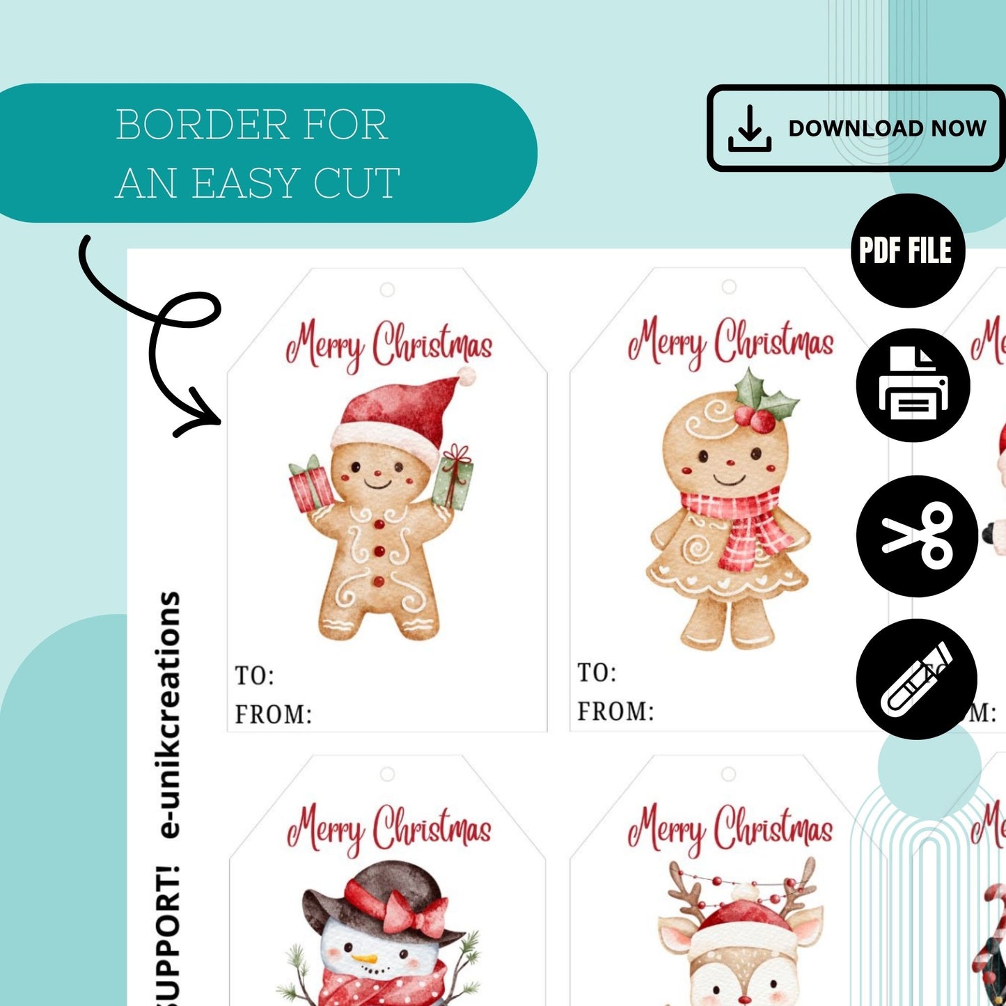 Christmas Tags Printable Template