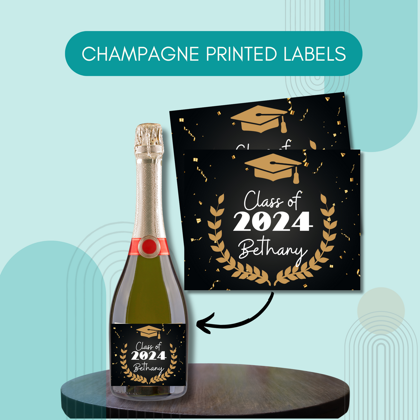 Graduation Champagne Bottle Labels