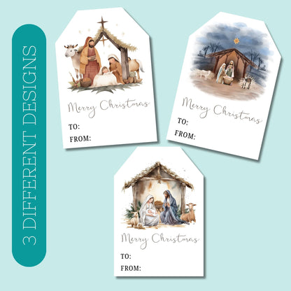 Nativity Scene Christmas Gift Tag
