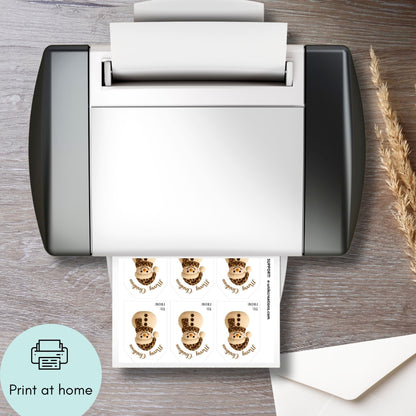 Crochet Christmas Gift Tag Leopard Print