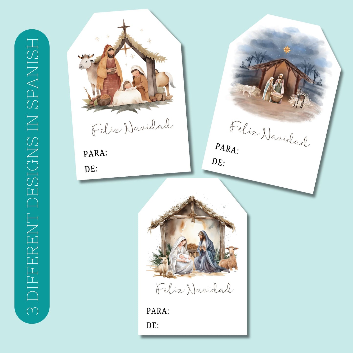 Nativity Scene Christmas Gift Tag