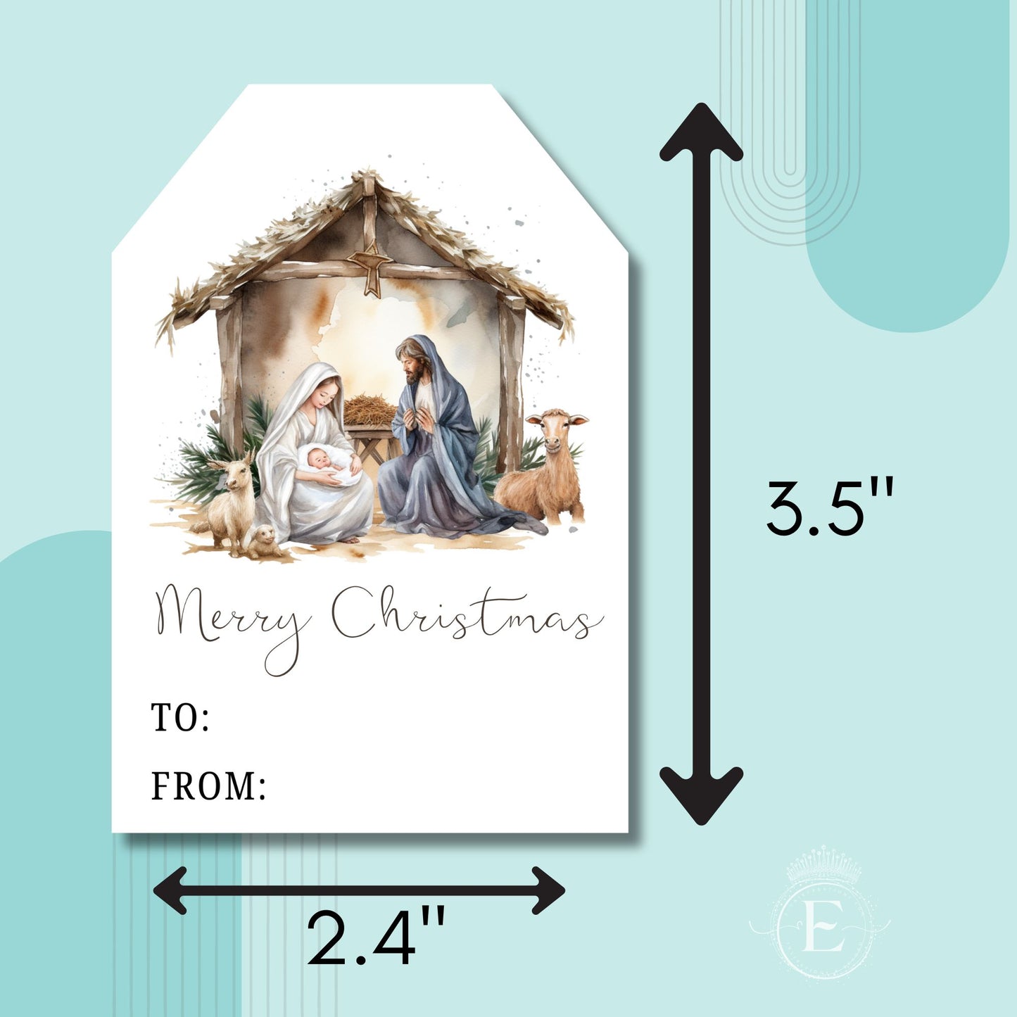 Nativity Scene Christmas Gift Tag