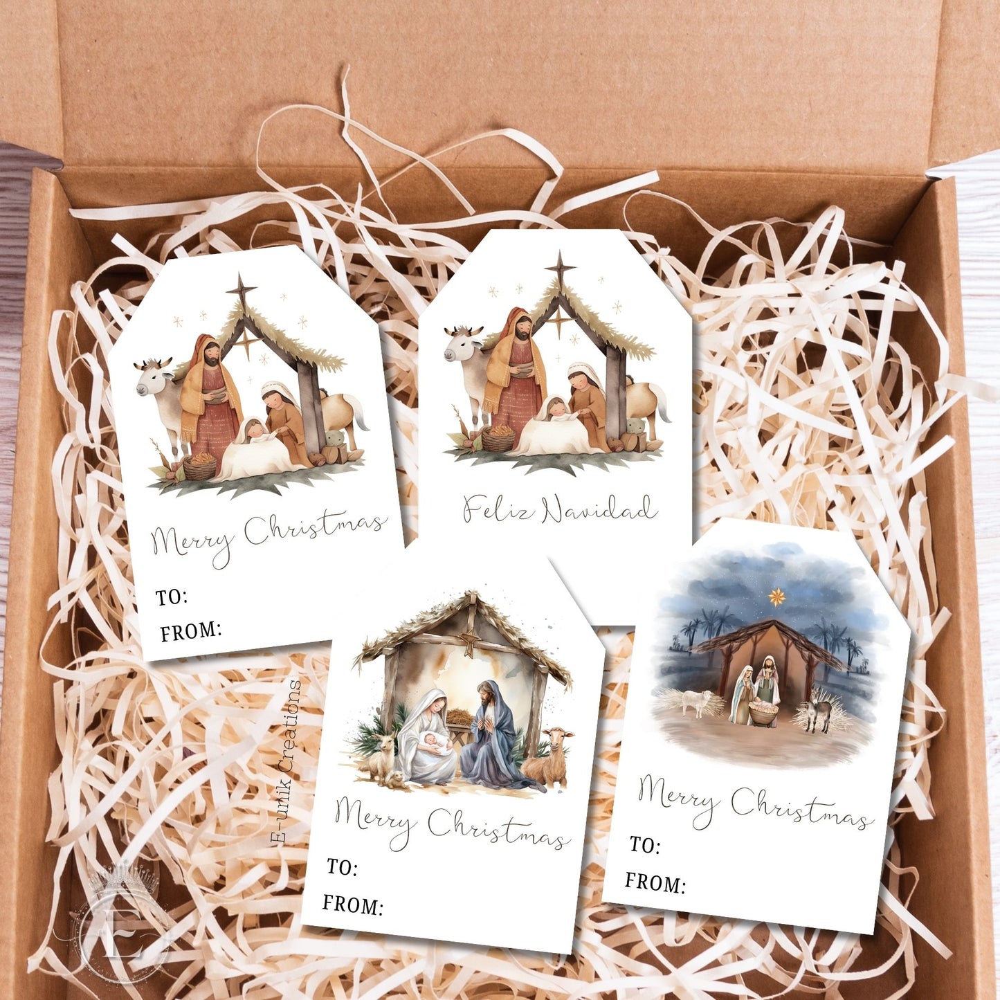 Nativity Scene Christmas Gift Tag