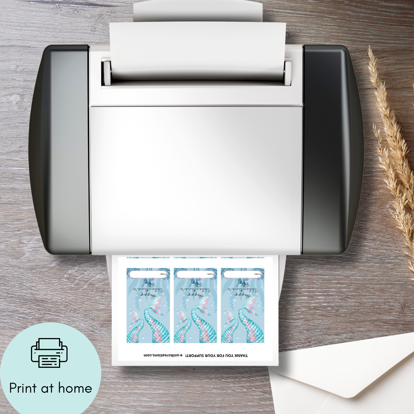 Mermaid Tail Valentine Printable Friendship & Classroom Favor Card