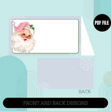 Load image into Gallery viewer, Pink Santa Food Tent Card
