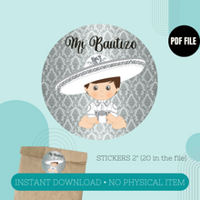 Load image into Gallery viewer, Silver Charrito 2 inches Stickers
