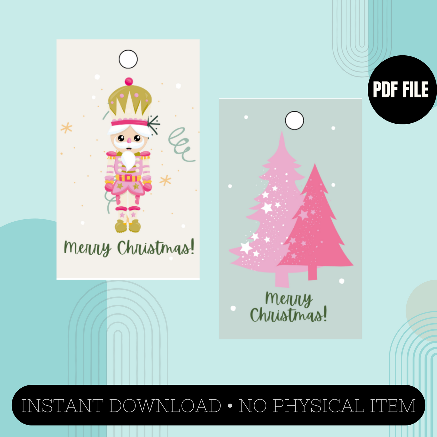 Pink Christmas Gift Tags