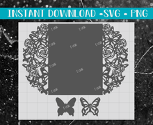 Load image into Gallery viewer, Butterfly Roses Cut Invitation File
