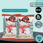 Snowman Chip Bag Cover PDF Instant Download File | Winter Holidays Celebration.