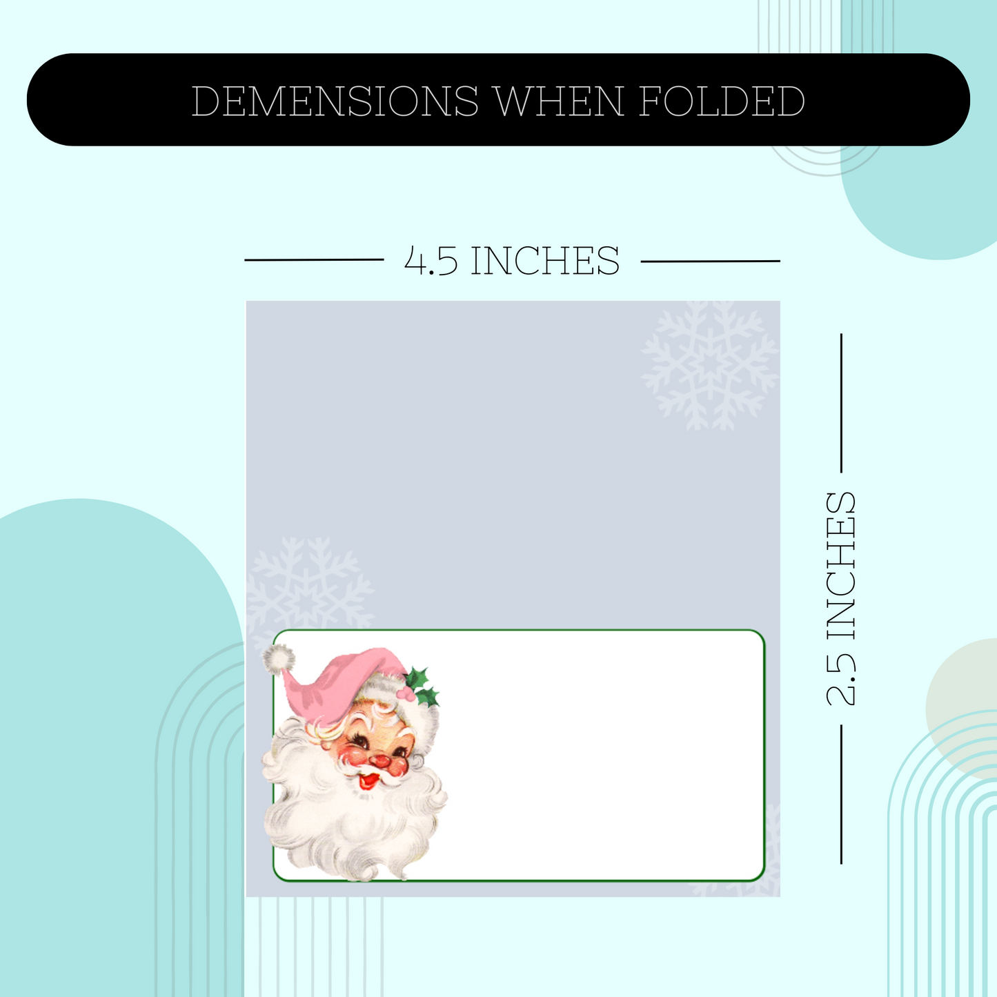 Pink Santa Food Tent Card