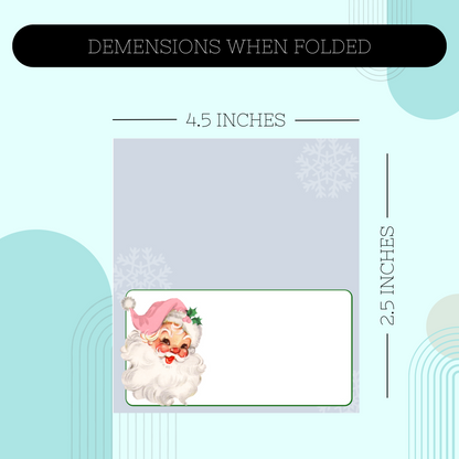 Pink Santa Food Tent Card