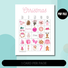 Load image into Gallery viewer, Pink Christmas Bingo Card Game
