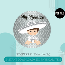 Load image into Gallery viewer, Silver Charrito 2 inches Stickers

