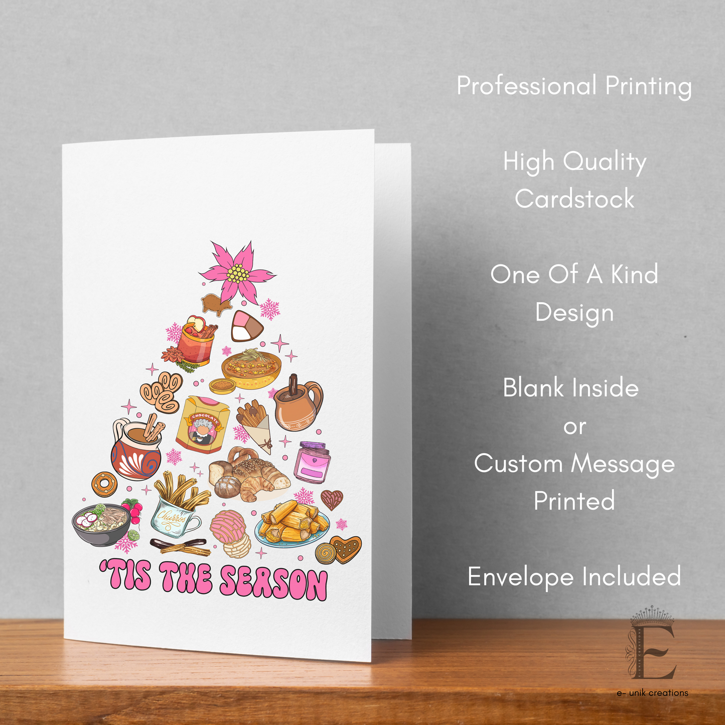 Latino Christmas Greeting Card | Cultural Holiday Tree Design | Blank or Personalized