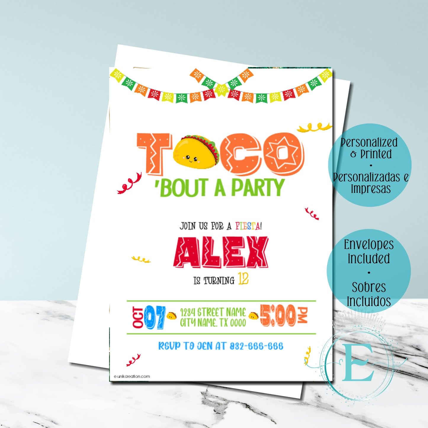 Taco Printed Invitations