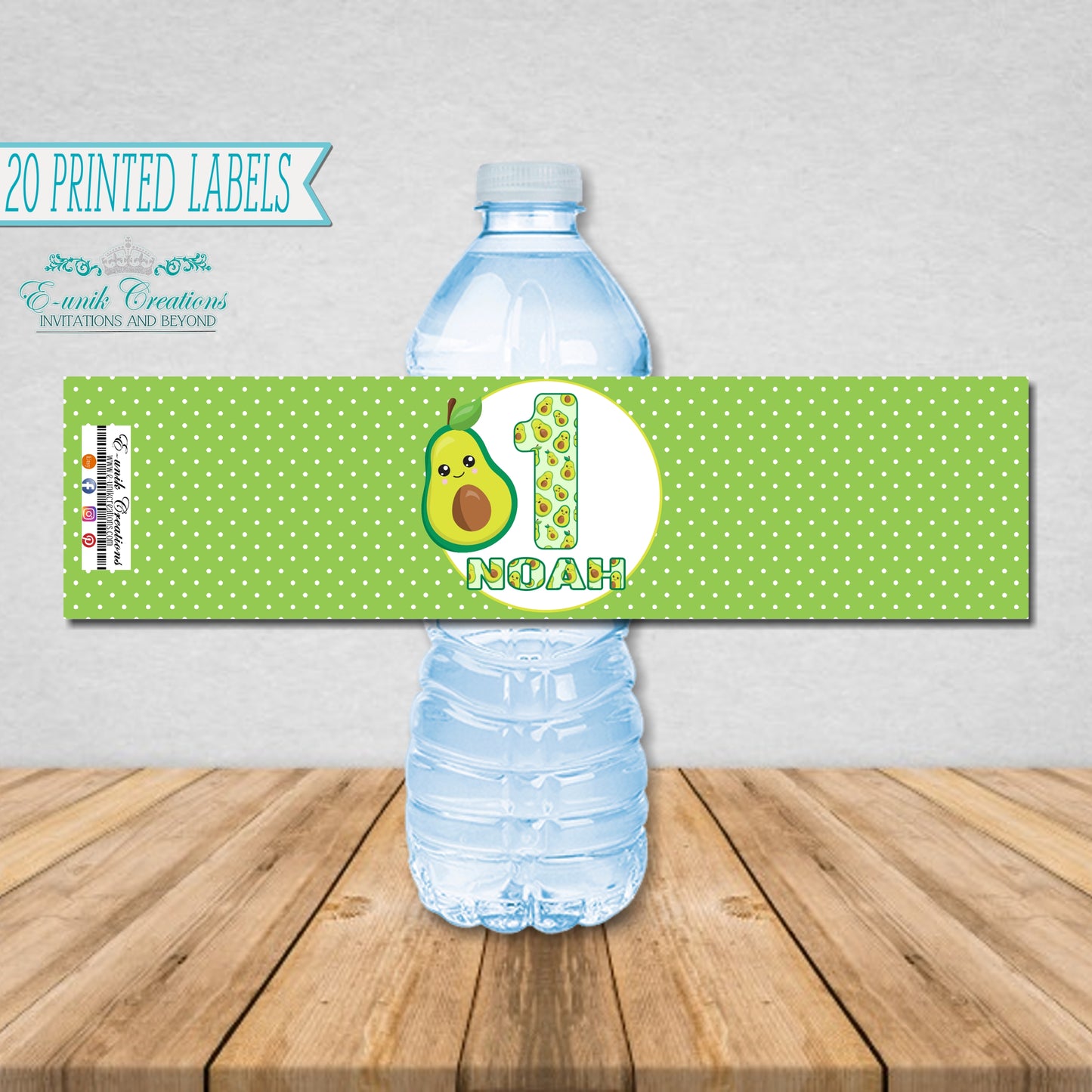 Etiquetas de botellas de agua de diseño personalizado