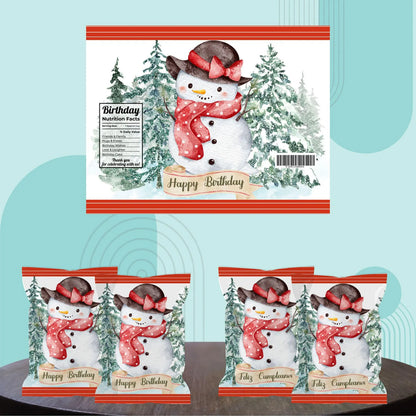 Snowman Chip Bag Cover PDF Instant Download File | Winter Holidays Celebration.