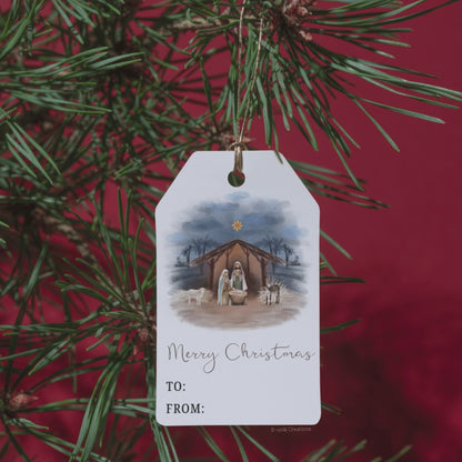 Nativity Scene Christmas Gift Tag