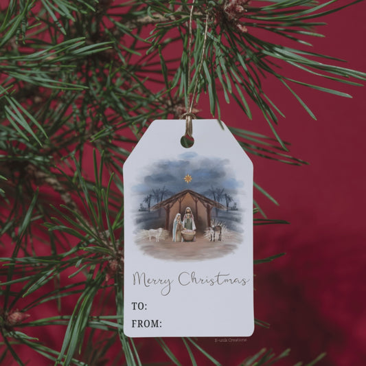Nativity Scene Christmas Gift Tag